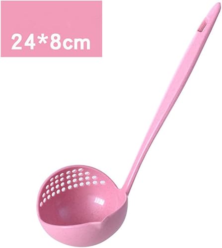 Miniatura 2 de DOITOOL Cuchara ranurada con cucharón caliente, cuchara de sopa, cucharón colador de mango largo, cuchara espumadora de grasa, cuchara reutilizable