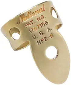D'Addario Palitos de dedo nacionais para violão acústico - palhetas de banjo - palhetas de guitarra de aço - palhetas de dedo de metal - apenas dedos - médio - latão - 4 palhetas