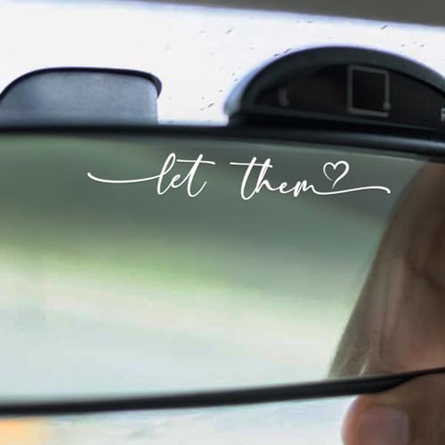 Image of Let Them Mental Health Rearview Mirror Sticker Set | Self-love car decals for women, funny motivational sticker set