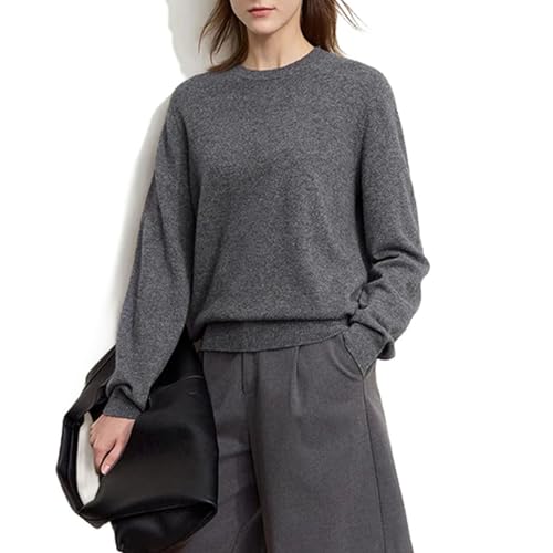 Minimalist Women Wool Sweater Fall Winter Simple Basics Warm Crew