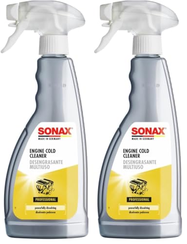 Nettoyant moteur SONAX dégraissant pour enlever les taches d'huile tenaces sous le capot