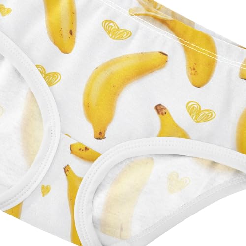 Wusikd Yellow Bananas Girls' Underwear Cotton Heart Girls Briefs Soft Toddler Underwear 2T4