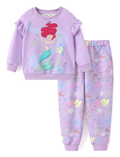 Image of Disney Frozen Toddler Girl Outfits Long Sleeve Shirt and Pocket Pant Clothing Sets Fall Casual Pullover Dailywear