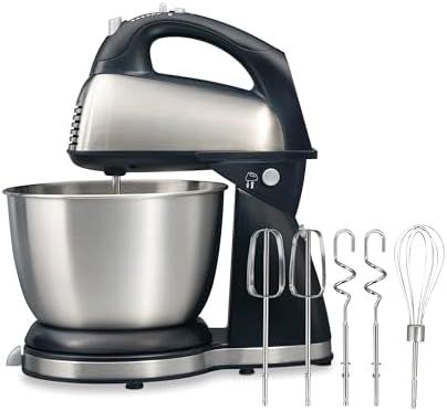 Hamilton Beach Classic Stand and Hand Mixer, 4 Quarts, 6 Speeds w...