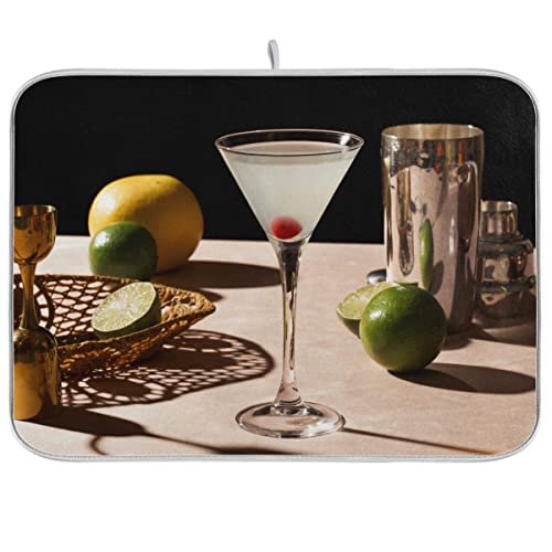 Any Time Cocktail-Abtropfmatte für Küche, saugfähig, wasserisolierend, Geschirr, Schutzunterlage, Kaffeemaschine, 40,6 x 45,7 cm, Hemingway Special