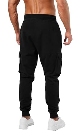 JUGULAR Men Mid Rise Solid Cotton Cargo Track Pants (in