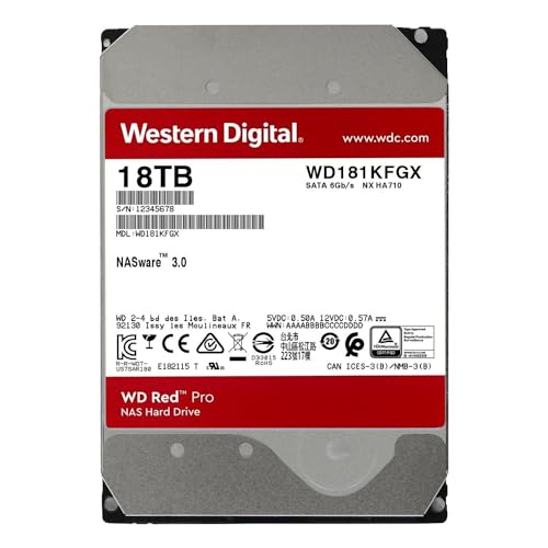 WD Red Pro 18TB NAS Hard Disk Interno 3,5" - 7200 RPM, SATA 6 Gb/s, CMR, Cache da 512MB - Hdd - Immagine 1