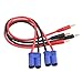 OliRC 2pcs EC8 Connector Plug to 4mm Banana Plugs Battery Charge Lead Adapter Cable 12awg 30cm