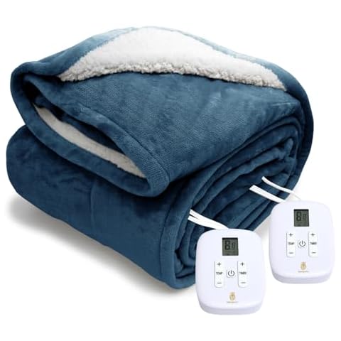 King Electric Blanket Washable with Dual Controllers Cover