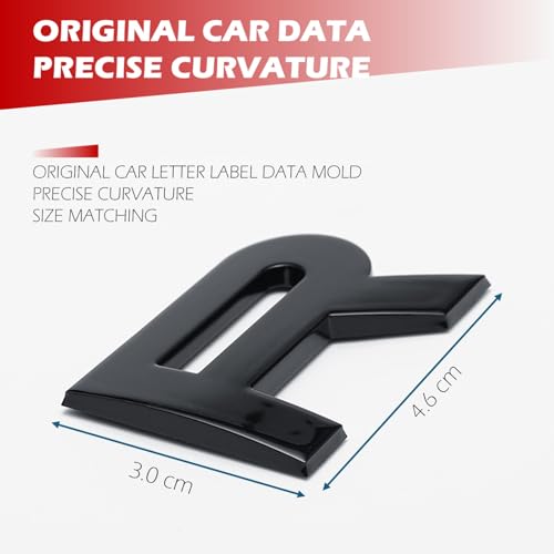 Image of Sports Line 3D Raised Hood and Rear Letter Emblems with 3M Adhesive Backing (Black)