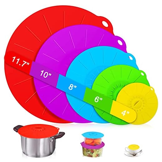 Guvvie 5-Pack Heat-Resistant Silicone Lids for Microwave and Cookware