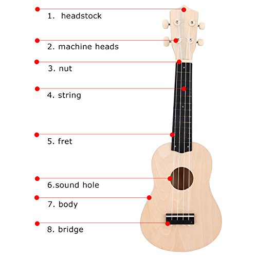 Bnineteenteam BNINETEENTEAMFPGQ8NOU5E 21 Inch Ukelele Diy Kit,Paintable Ukelele Diy Kit Make Your Own Hawaii Ukulele thumb #3