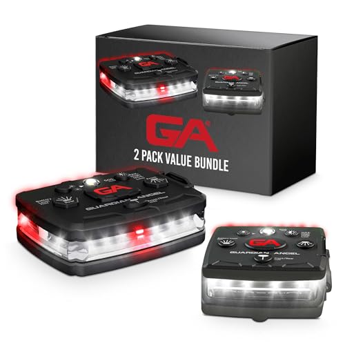 Image of Guardian Angel Safety Light Holiday Value Bundle (2 Pack) - Elite (White Front & Red Rear) + Micro (White Front & Red Rear) - Hands-Free LED Flashlights for First Responders and Recreational Use