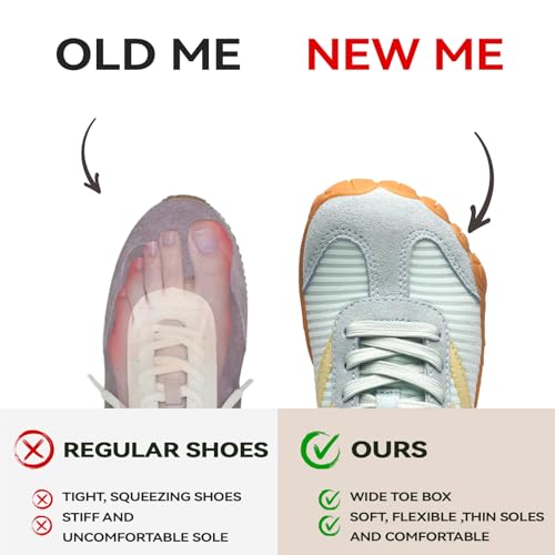 Image of Barefoot Shoes Women Casual Sneakers,Wide Toe Box Shoes Women Zero Drop Barefoot Shoe Men,Minimalist Trail Running Shoe,Non-Slip Lightweight Breathable Comfortable Fashion Walking Hiking Shoes Unisex
