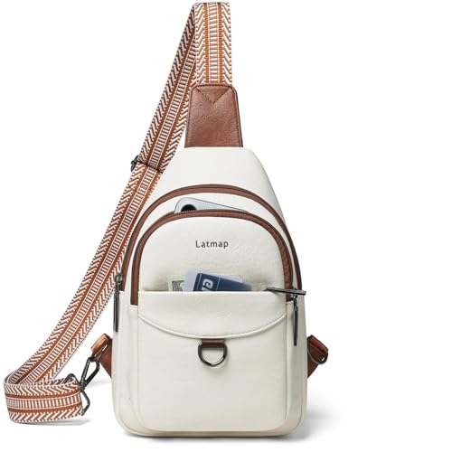 Image of LATMAP 7L Sling Bag for Women Men Crossbody Belt Bag Small Travel Sling Backpack Anti Theft Chest Daypack Purse Faux Leather