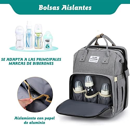 Bolsa Carrito Bebe Mochila De Pañales SONARIN Gran Capacidad, Impermeable  Con Bolsillos Múltiples Y Correas Para Cochecito Pañaleras Para Bebes