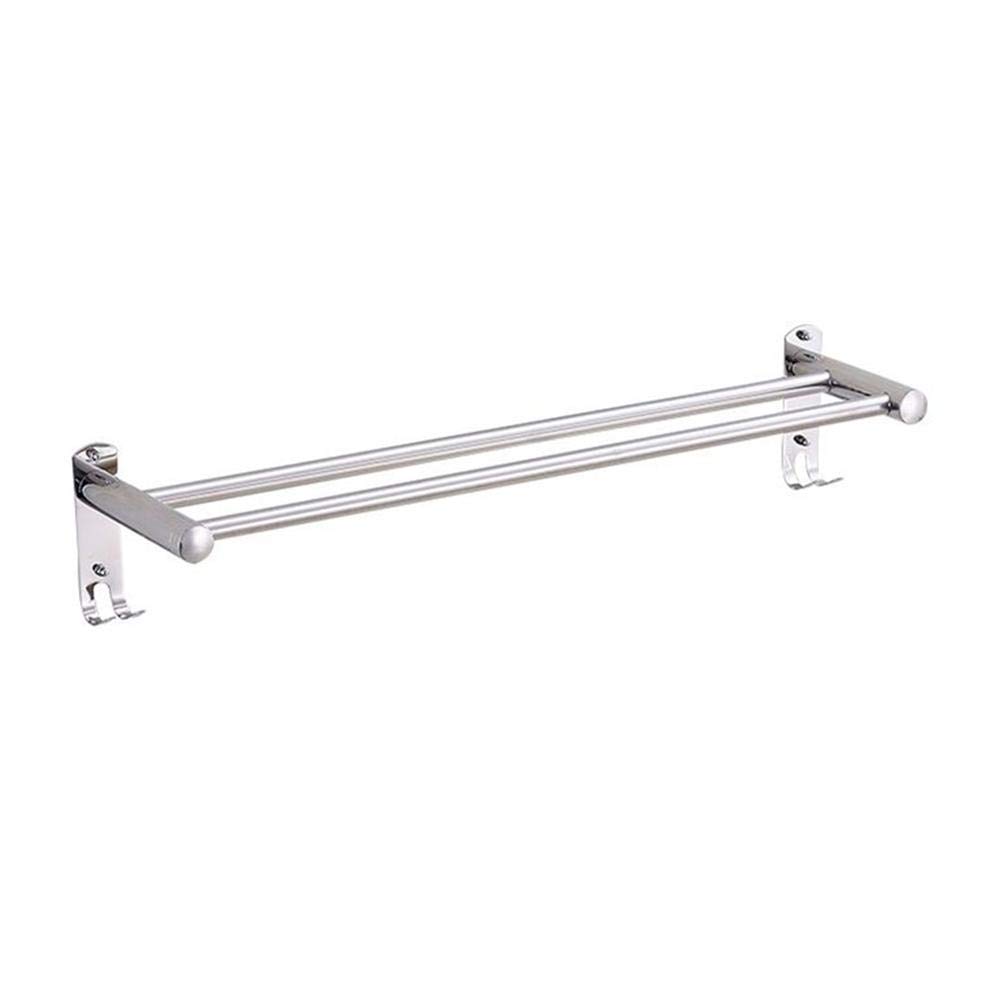 Porte-serviettes double rod 70cm à 90cm mural en inox suspendu pour la cuisine et salle de bain