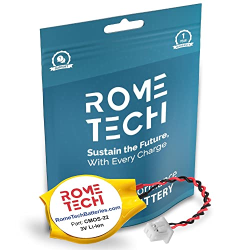 Rome Tech CR1002 CMOS Battery for ASUS Eee PC 1101HA - Laptop Backup BIOS RTC 3V CR 1220 KTS 731 Battery with 2 Wire Short Cable