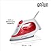 Braun TexStyle 1 SI1019RD, Steam Iron, Non-Stick Coating, Thermostat, 25g/min in Turbo Mode, 220ml Water Tank, 1900W, Red/White