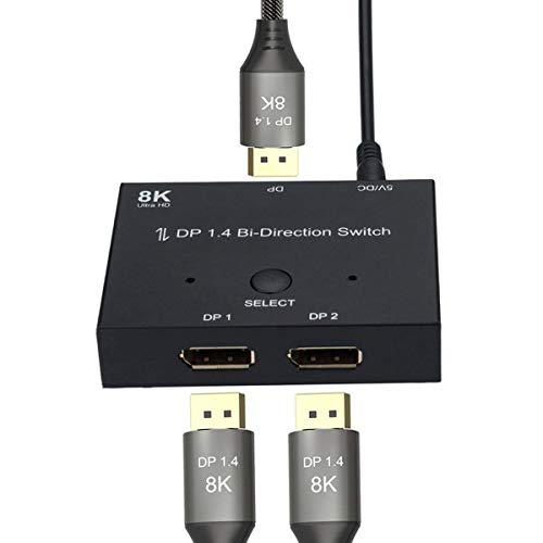Xiwai DP DisplayPort 1.4 Interruptor bidirecional MST Hub suporta HDCP SST estendido 8K@30hz 4K@60hz