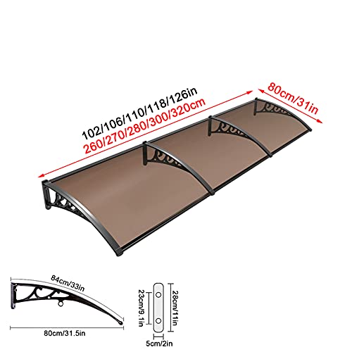 Auvent de toiture durable en polycarbonate de haute résistance