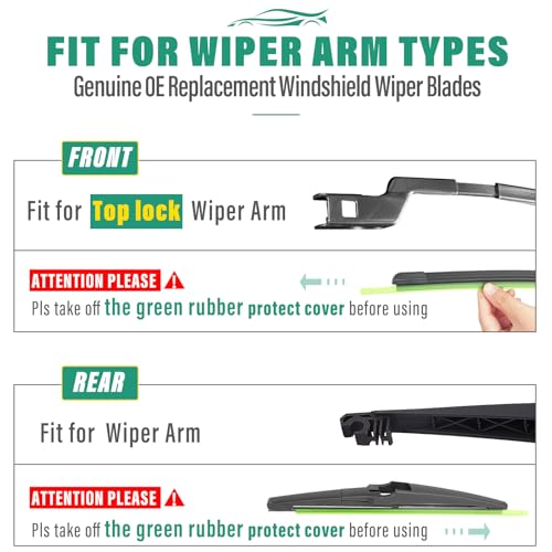 26" 16" 11" Windshield Wiper Blades Replacement for Chevrolet Chevy Trax 2024 2025 2026 Premium All Weather Front Rear Wipers Set - OEM Quality (Pack of 3) by WINDSMILE - Image 6