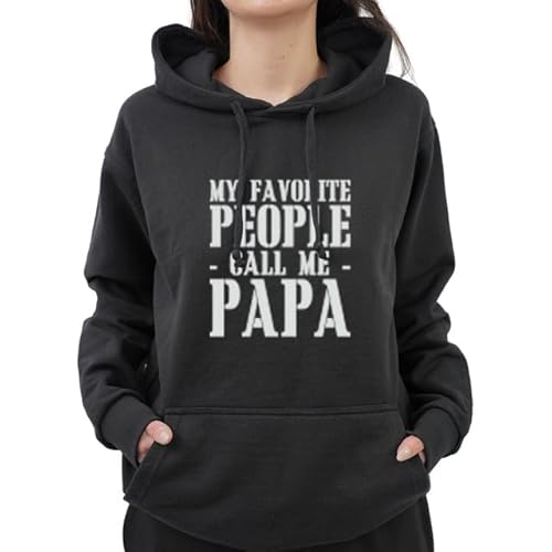 Graphic Impact Funny My Favorite People Call Me Papa Father Dad Birthday Hoodie (Black,Medium)
