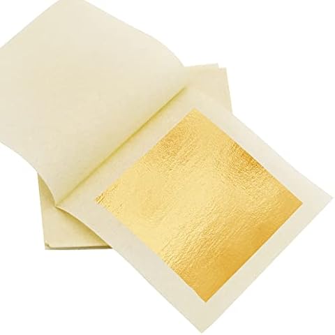 Edible Gold Leaf Sheets, 30 Pieces 1.7''x1.7'' 24k Gold Leaf Edible for Cakes, Food, Drinks, Skin Care, Makeup, Art Cover