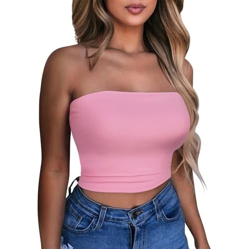 Summer Tube Tops Basic Crop Tops for Women Strapless Tank Casual Tunics Sexy Short Shirts 2026