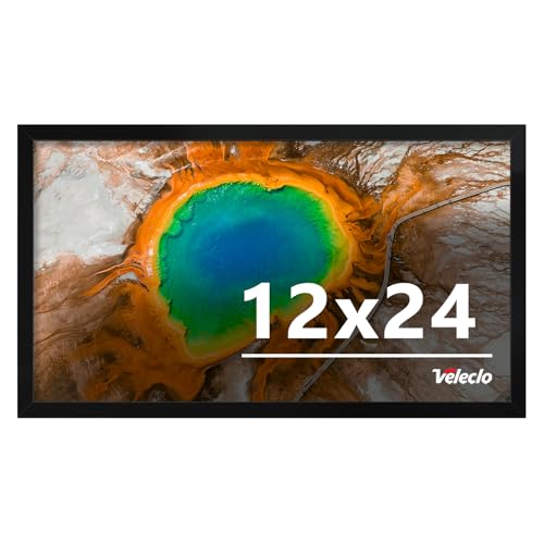 Veleclo 12x24 Picture Frame for Wall Display 12x24 Black Picture Frame with Shatter Resistant Plexiglass Stable and Sturdy 12 x 24 Poster Frame for Wall Display Handpicked Gift Collection 1 Pack