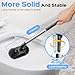 HAMITOR Toilet Plunger and Brush Set: 2 in 1 Stainless Steel Rustproof Combo with Deep Cleaning Curved Bristles - Heavy Duty Toilet Unclogging for Family Bathroom - Compact Apartment Accessories