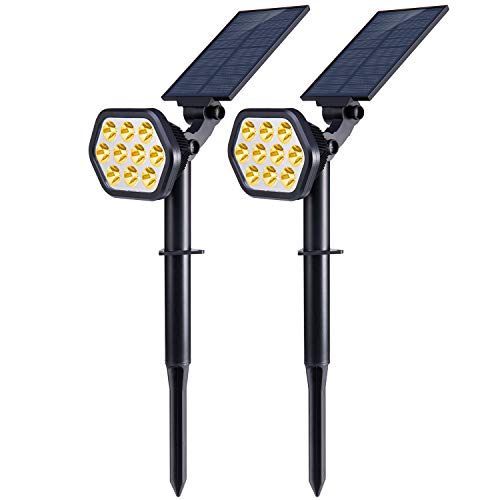 Nekteck Solar Lights Outdoor,10 LED Landscape Spotlights Solar Powered Wall Lights 2-in-1 Wireless