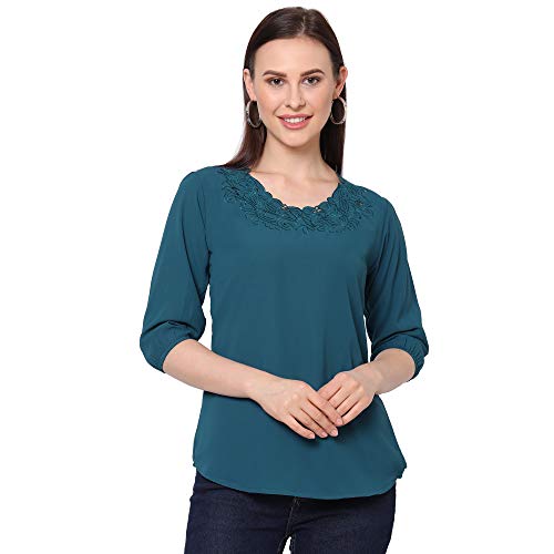 Image of GO-4 IT Women's Top with Cutwork Embroidery in Neck