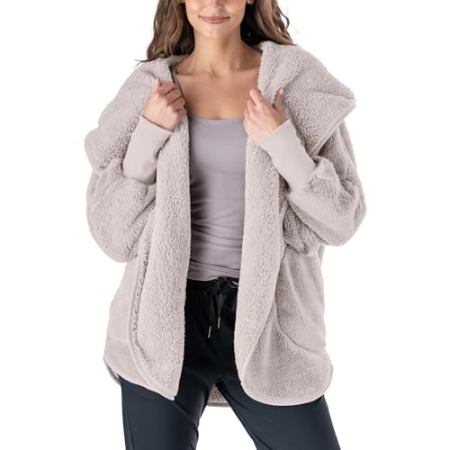Hello Mello Comfort Zone Oversized Cardigan Faux Sherpa Sweater for Women
