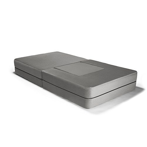 Jaxx Zipline Convertible Sleeper Futon Chair & Ottoman With Machine-Washable Cover, Pewter #TOP5