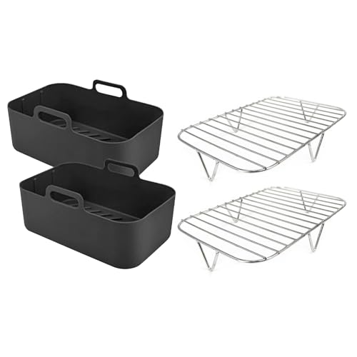 4 accesorios de aire para estante AF400UK de silicona rectangular para asar almohadilla de aire