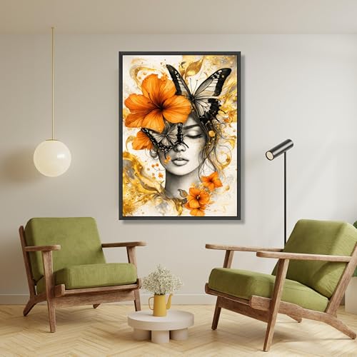Portrait de femme abstrait et fleurs d'hibiscus poétiques - 2
