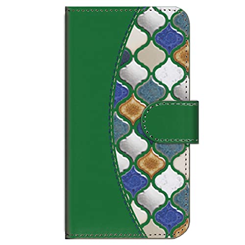 ガールズネオ docomo らくらくスマートフォン F-01L/F-42A ケース 手帳型 (タイル柄 シャウエン) FUJITSU F-01L-PD-DGR-YSZ-0460