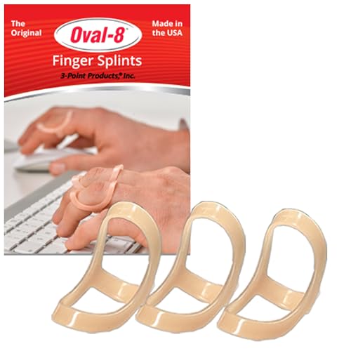 3-Point Products Oval-8 Finger Splints Support and Protection for Arthritis Trigger Finger or Thumb and Other Finger Conditions Multi-Size Pack of 3 Sizes 6 7 8 available in Beige