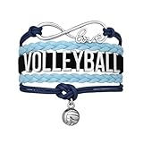 Infinity Collection Volleyball Charm Bracelet - Volleyball Jewelry - Blue Volleyball Charm Bracelet for Volleyball Players - Perfect Volleyball Gifts for Players