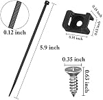 Cable Tie Mount Base Saddle Type Mount Wire Holder, Cable Zip Ties with Self-Locking (150 x 3.5mm) and Deep Thread Pan Head Screws (100 Pieces, BLACK)