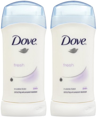 Dove Invisible Solid Deodorant, Fresh - 2.6 oz - 2 pk