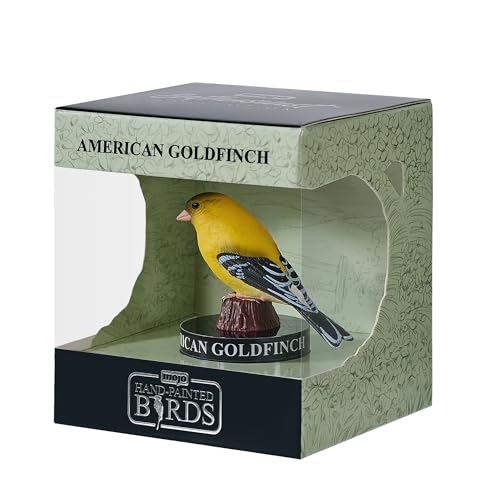 MOJO Collection Bird Enthusiast Collection 1 - Figurines peintes à la main, objets de collection, jouets, sculptures détaillées avec code QR pour des faits amusants (Chardonneret américain)
