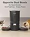 Dual Automatic Cat Feeder 2 Cats,6 Meals/Day,12 Portions/Meal,4.2L Dual Power Double Bowls Feeder,Dry Food Auto Pet Dispenser,10S Voice Record,Flexible Schedule Timer (Black,Stainless Dual Bowls)