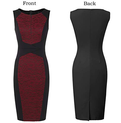 Image of VFSHOW Womens Front Zipper Work Business Office Bodycon Dress Elegant Professional Career Church Party Pencil Sheath Dress