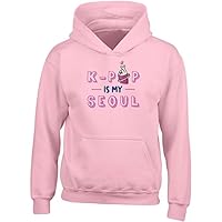 Shopagift K-Pop Kids Hoodie is My Seoul Korean Music Dance Gift Hoody Hooded Top Pink