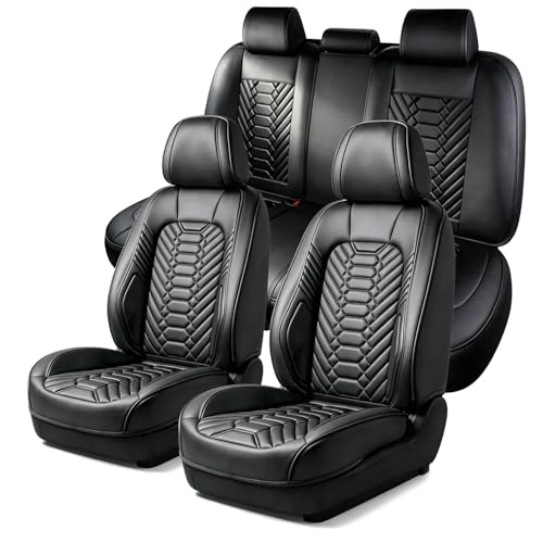 Image of Foneso Car Seat Covers for Dodge Ram Full Set | Fits for 2009-2026 Ram 1500 /2500 /3500 Crew Quad Regular Cab,Heavy Duty Protection Pickup Cushions with Split Flat Bench 40 /60