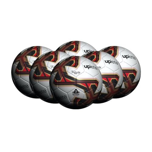 Uplete Soccer Balls for Kids and Adults - 6-Pack with Sizes 3, 4, 5 - Includes Ball Pump and Carry Bag