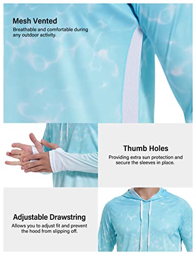 Roadbox Men's Performance Fishing Hoodie, UPF 50+ UV Sun Protection Rash Guard, Outdoor Long Sleeve Water Hiking Swim Shirts3