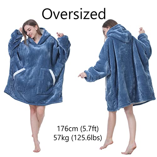 Kipswiza Wearable Blanket Hoodie, Sherpa Hooded Blanket for Adult as Gifts for Women Mom Girls Teens Men, Cozy Sweatshirt Blanket with Giant Pockets - Image 4
